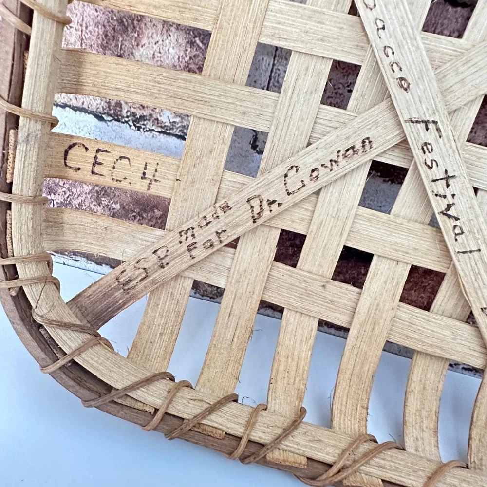 1985 Bloomfield Kentucky Tobacco Festival Hand-Woven Basket - Signed Folk Art 8